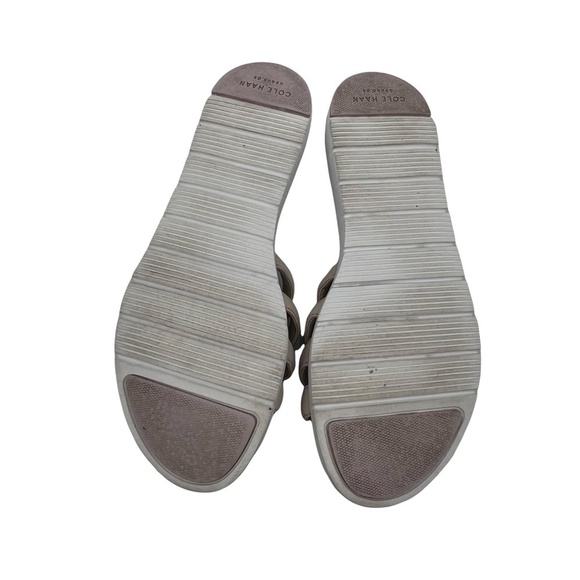 Cole Haan Zerogrand Tan Beige Multi Strap Slip On Sandals Size 8 1/2 Women's - Picture 9 of 9